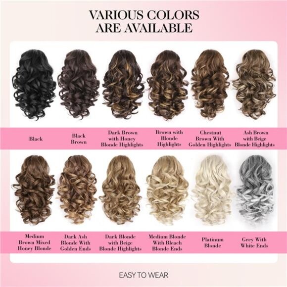 Clip on Ponytails for Women - 12 Inch Chocolate Brown - Picture 6 of 7